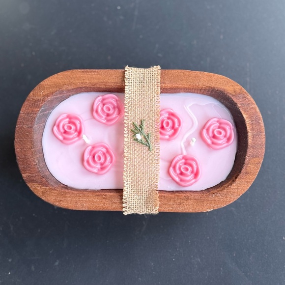 1️⃣0️⃣oz 3 Wick Scented ParaSoy Wax Wood Bowl Candle - Picture 3 of 7